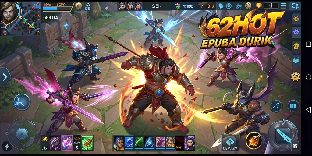 Tangkapan layar menunjukkan aksi seru dalam pertempuran MOBA.
