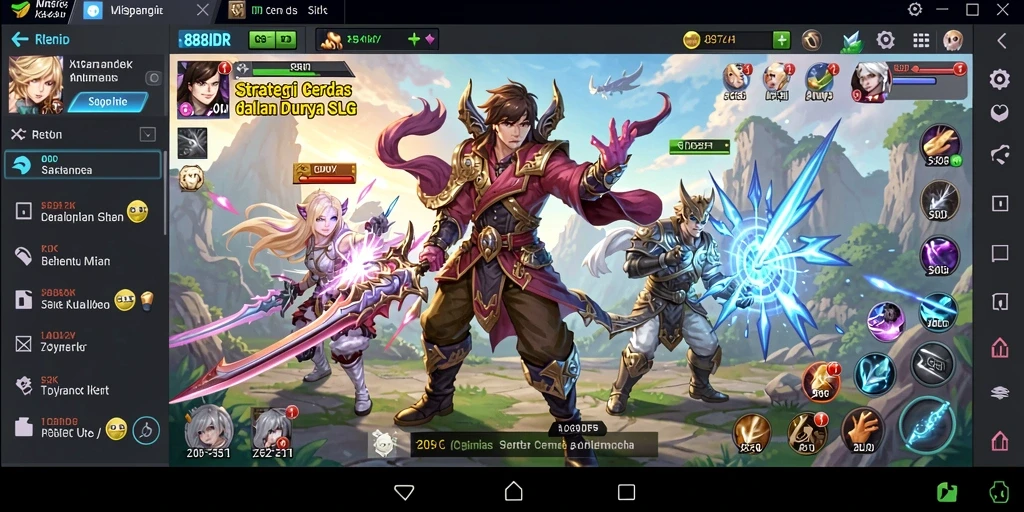 Screenshot gameplay <strong>888IDR</strong> menunjukkan pertempuran epik antar kerajaan.