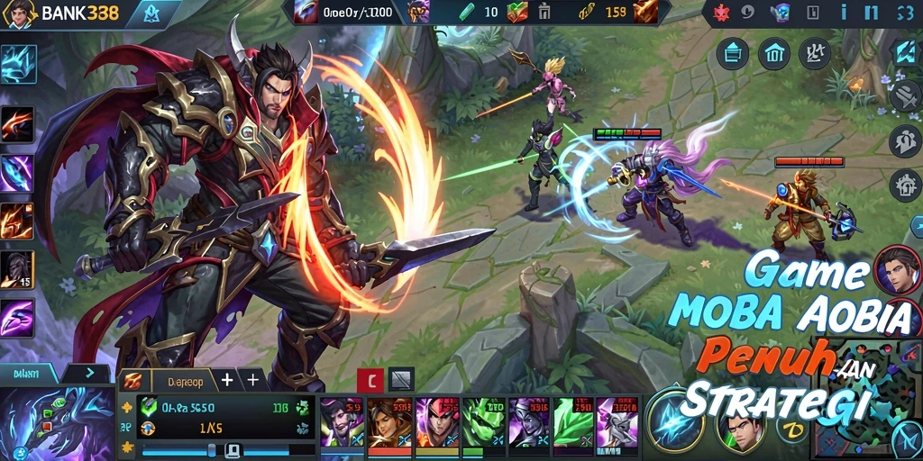 Tampilan seru dari gameplay MOBA yang penuh aksi.