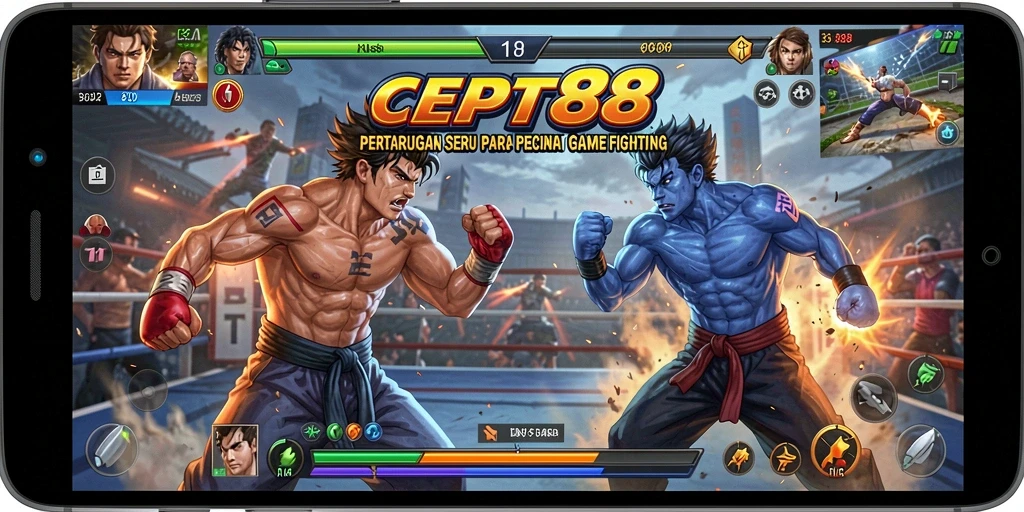 Tangkapan layar gameplay CEPAT88 yang menunjukkan aksi pertarungan yang intens.