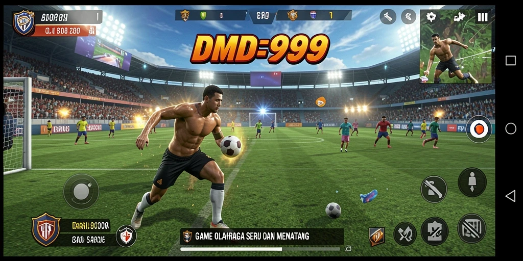 Tampilan gameplay seru dalam DMD999 dengan aksi olahraga yang mendebarkan.