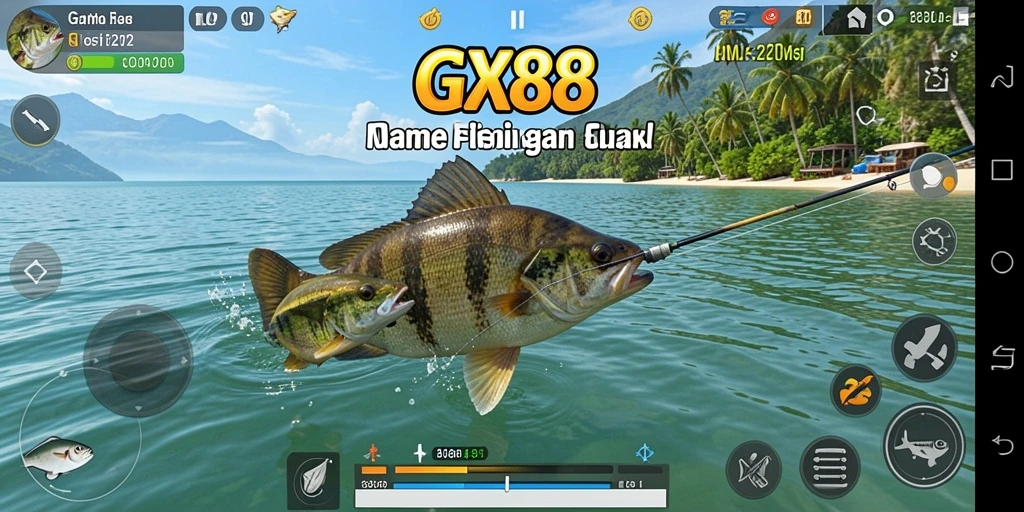 Tampilan permainan GX88 yang menunjukkan keseruan menangkap ikan.