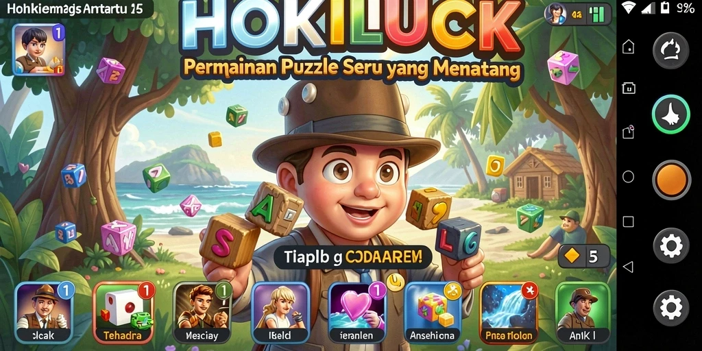 Screenshot gameplay HOKILUCK menunjukkan teka-teki yang menantang.