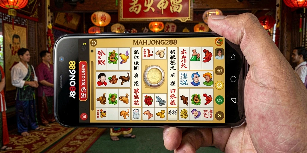 Tampilan gameplay seru dari MAHJONG288 yang penuh warna.