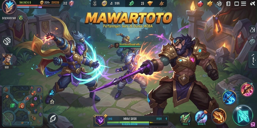 Gameplay MOBA seru dengan berbagai karakter unik.
