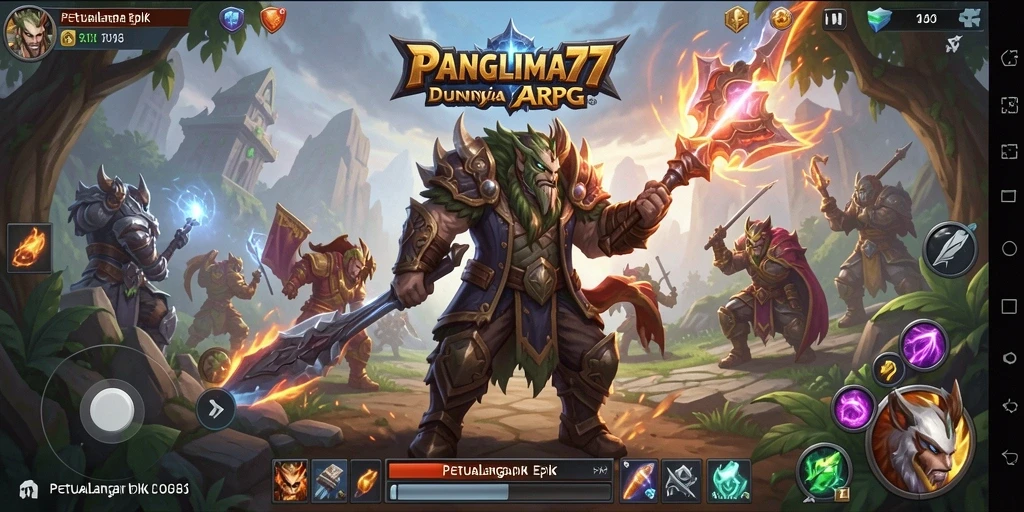 Tampilan menarik gameplay ARPG PANGLIMA77 yang penuh aksi.
