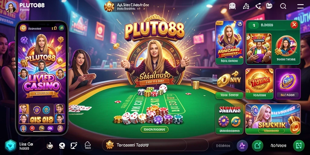 Gameplay Live Casino PLUTO88 yang mendebarkan dan interaktif.