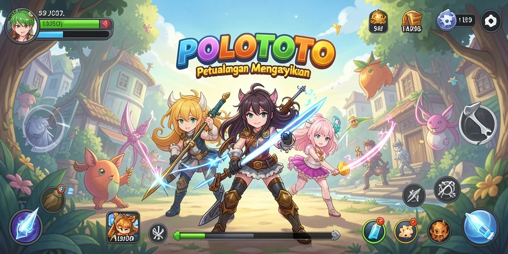 Tampilan menarik dari gameplay seru POLOTOTO yang penuh aksi.