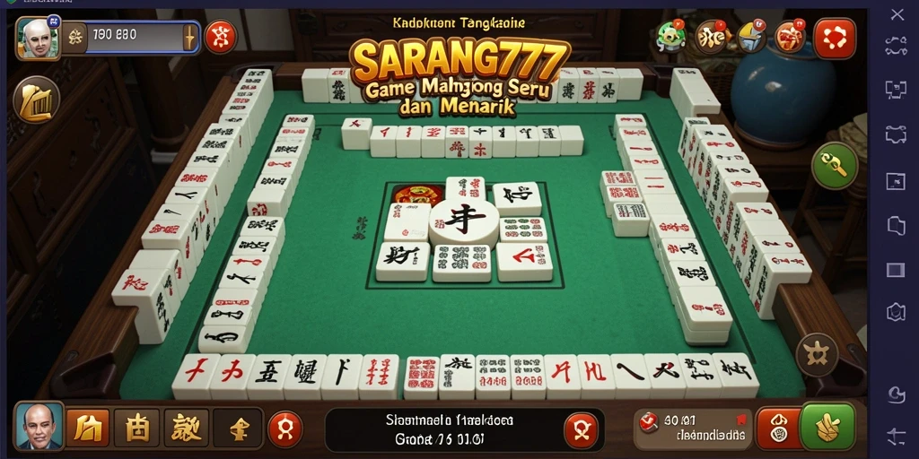 Screenshot gameplay Mahjong SARANG777 yang menarik dan menantang.
