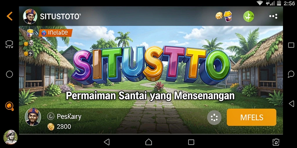 Screenshot utama SITUSTOTO menampilkan atmosfer santai dan gameplay yang menarik.
