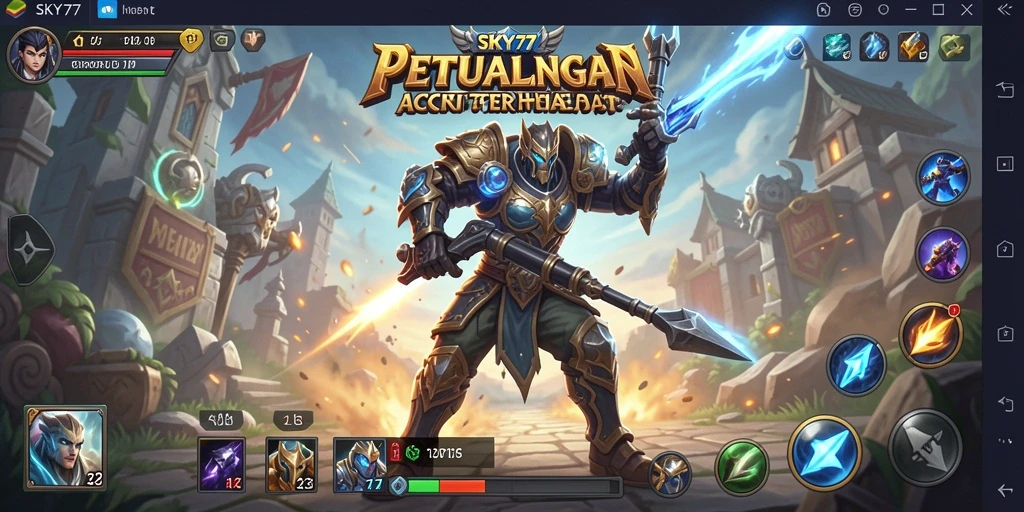 Tangkapan layar menunjukkan aksi seru dalam gameplay ARPG SKY77.