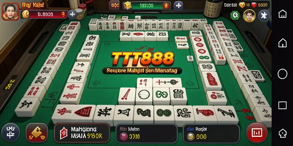 Screenshot gameplay TTT888 menampilkan aksi Mahjong yang seru.